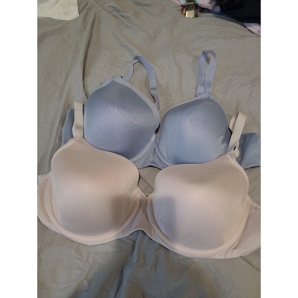 BALI Lot of 2 T shirt Bras molded light contour underwire Women SZ 42C pink blue